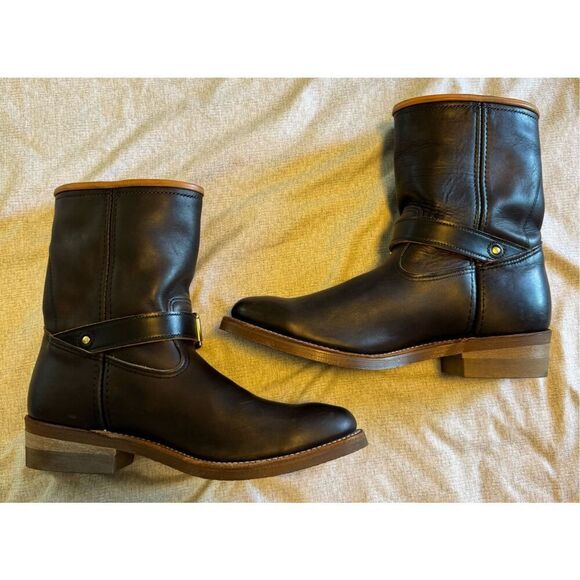 Red Wing Shoes Size 12 Engineer Leather Boots Chocolate Brown Men Oil Resistant - Picture 2 of 9